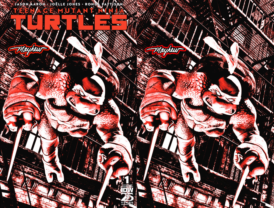 TEENAGE MUTANT NINJA TURTLES #1 Mike Mayhew Studio Variant Cover A Trade Dress and B Virgin Glow Sig with COA