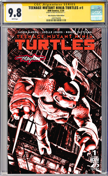 TEENAGE MUTANT NINJA TURTLES #1 Mike Mayhew Studio Variant Cover A Trade Dress Glow Sig CGC Yellow Label Guaranteed 9.8 Graded Slab