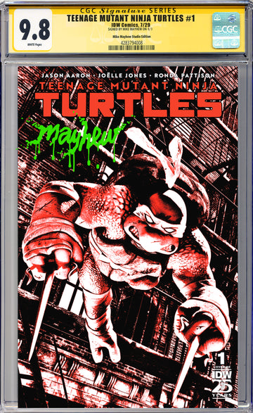 TEENAGE MUTANT NINJA TURTLES #1 Mike Mayhew Studio Variant Cover A Trade Dress Radioactive Slime Sig CGC Yellow Label Guaranteed 9.8 Graded Slab