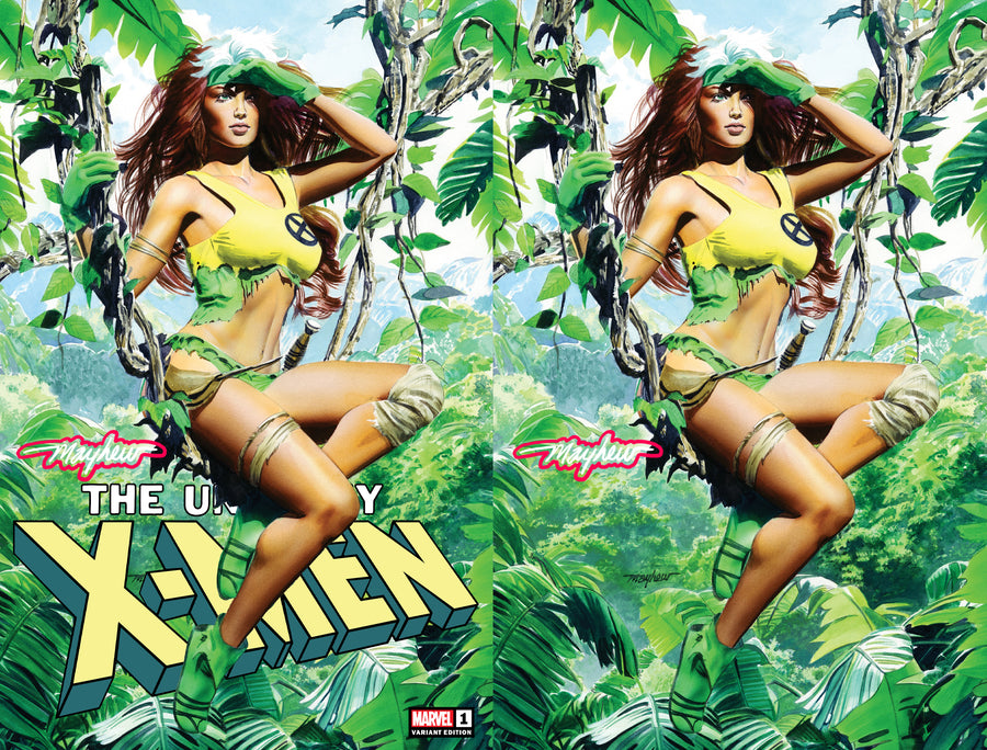 UNCANNY X-MEN #1 (2024) Mike Mayhew Studio Variant Cover A Trade Dress and B Virgin Red & White Glow Sig with COA