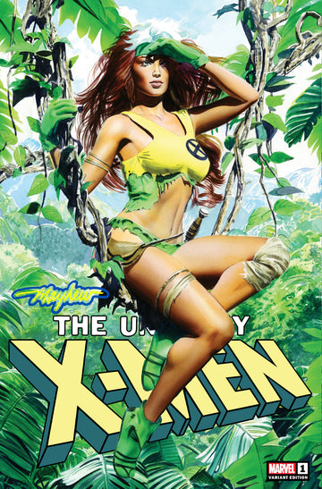 UNCANNY X-MEN #1 (2024) Mike Mayhew Studio Variant Cover A Trade Dress Blue & Gold Glow Sig with COA