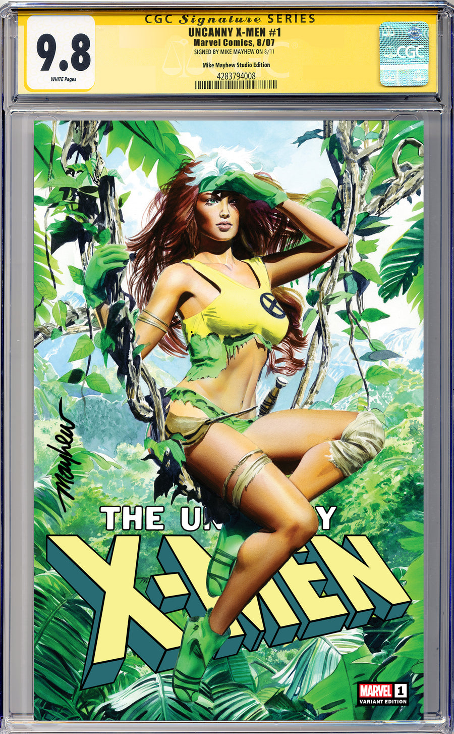 UNCANNY X-MEN #1 (2024) Mike Mayhew Studio Variant Cover A Trade Dress Regular Sig CGC Yellow Label Guaranteed 9.8 Graded Slab